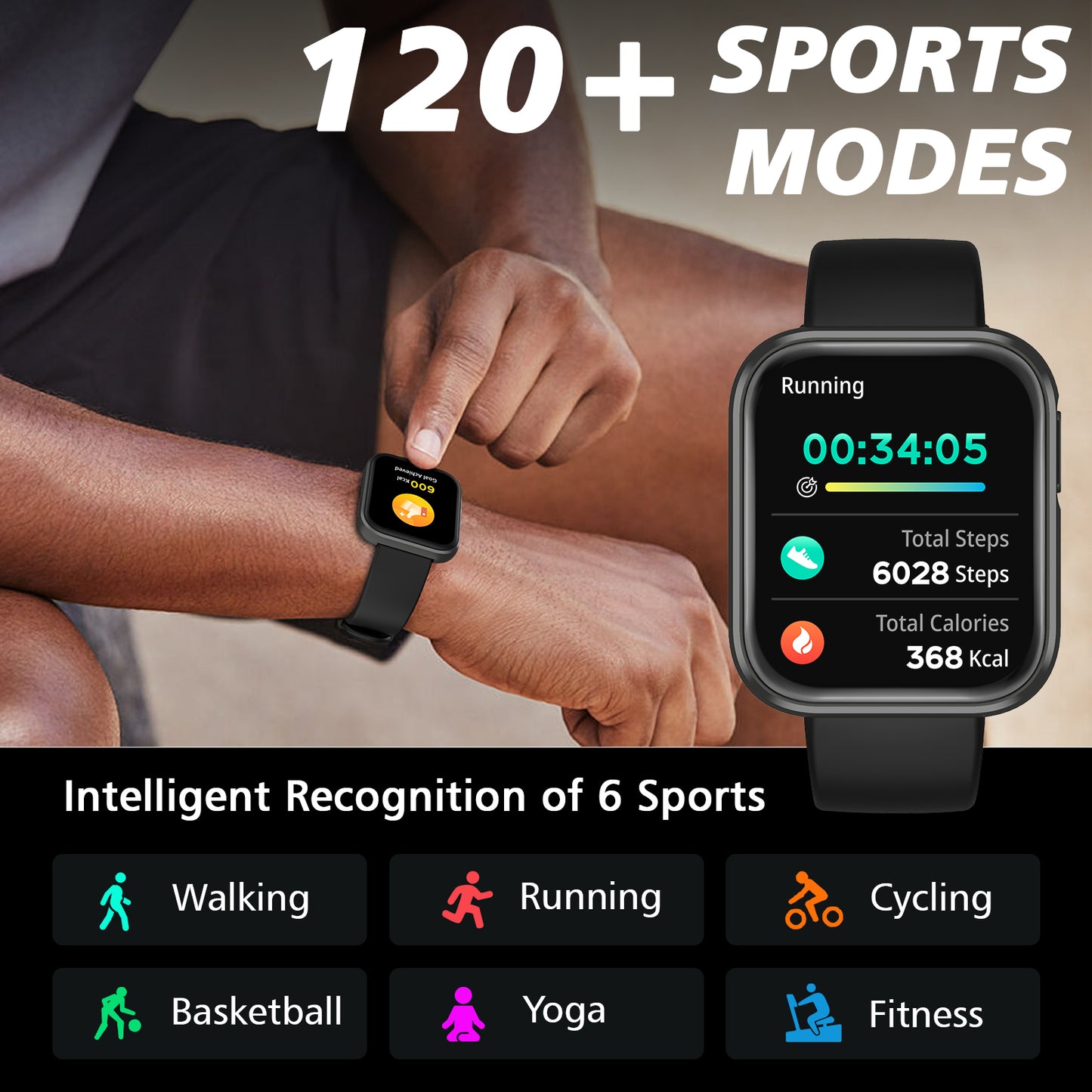 ANCwear S7--1.96" Display/Answer&make call/ Ai assistant/Heart Rate Sleep Monitor/120+ Sports Modes