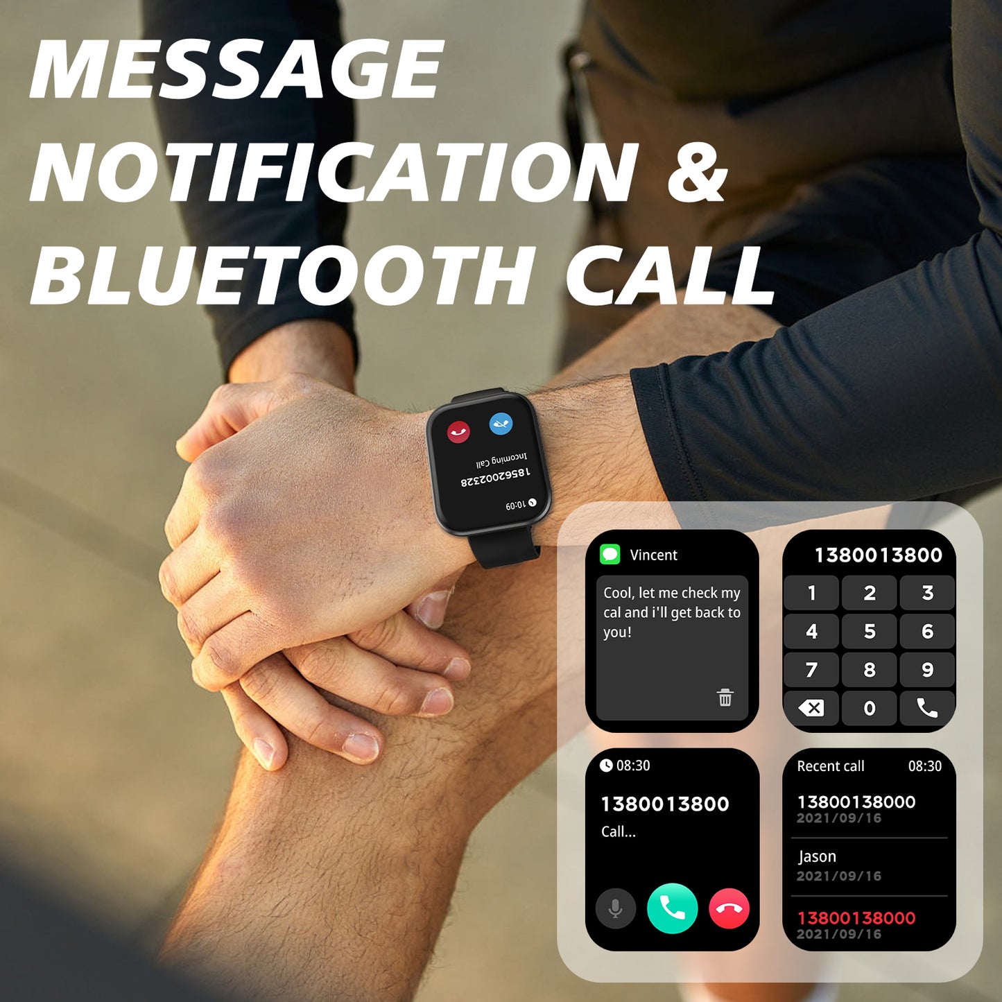 ANCwear S7--1.96" Display/Answer&make call/ Ai assistant/Heart Rate Sleep Monitor/120+ Sports Modes
