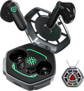ANCwear Mecha LED Wireless Earbuds with Spin-Activated Light-Up Case Bluetooth 5.3 earbuds with 13mm drivers, DIY stickers and USB-C charging for music, videos, calls, travel and everyday use