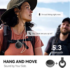 ANCwear Wearable Bluetooth Speaker with Clip, 3-Way Portable Mini Speaker 60g wearable speaker for work, walking and travel with wristband, clip and hanger, IPX6 splash resistance and 9.5H playtime