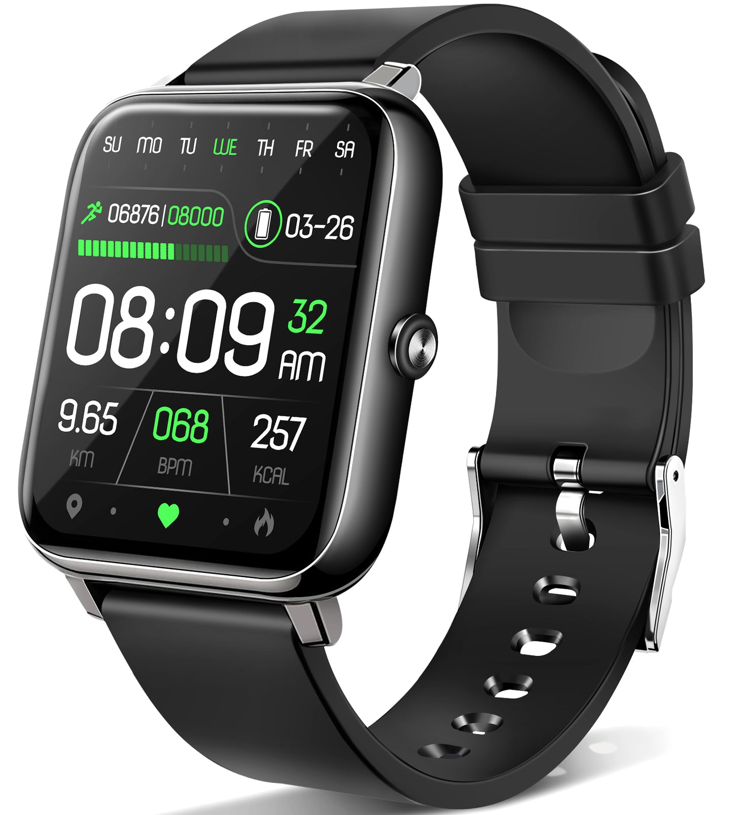 ANCwear F97-1.69" Touch Screen/Pedometer/Blood Pressure and Heart Rate Monitor/ IP68 Waterproof/Compatible Android IOS