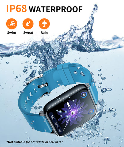 ANCwear F97-1.69" Touch Screen/Pedometer/Blood Pressure and Heart Rate Monitor/ IP68 Waterproof/Compatible Android IOS