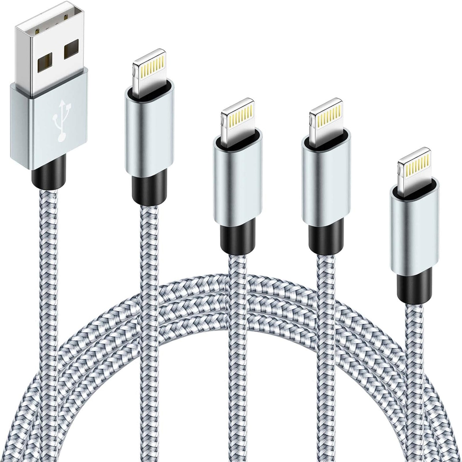 IDISON iphone Charger Cable 4 Pack,MFi Certified Braided Nylon