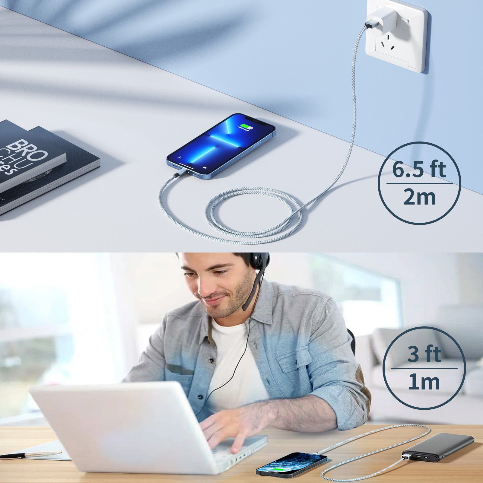 IDISON iphone Charger Cable 4 Pack,MFi Certified Braided Nylon