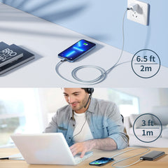 IDISON iphone Charger Cable 4 Pack,MFi Certified Braided Nylon