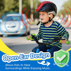 ANCwear Kids Open Ear Headphones, 85dB Volume Limit, Ages 5+ 17g air conduction design with IPX6 water resistance, mic, magnetic charging and 10H battery for school, sports and travel