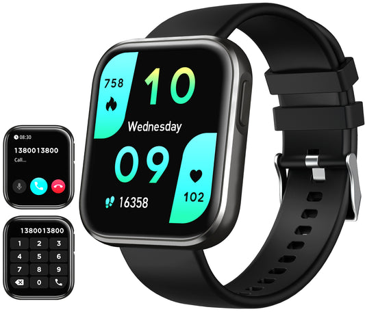 ANCwear S7--1.96" Display/Answer&make call/ Ai assistant/Heart Rate Sleep Monitor/120+ Sports Modes