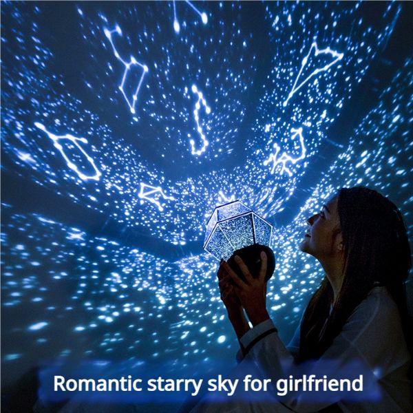 Star Projector, Galaxy Projector for Bedroom, Plug-in/Revolution/6 Light Effects/3 Levels Adjustable Brightness/3 Colour Temperatures LED Night Lights for Kids Room Adults Home Theater Party Decor