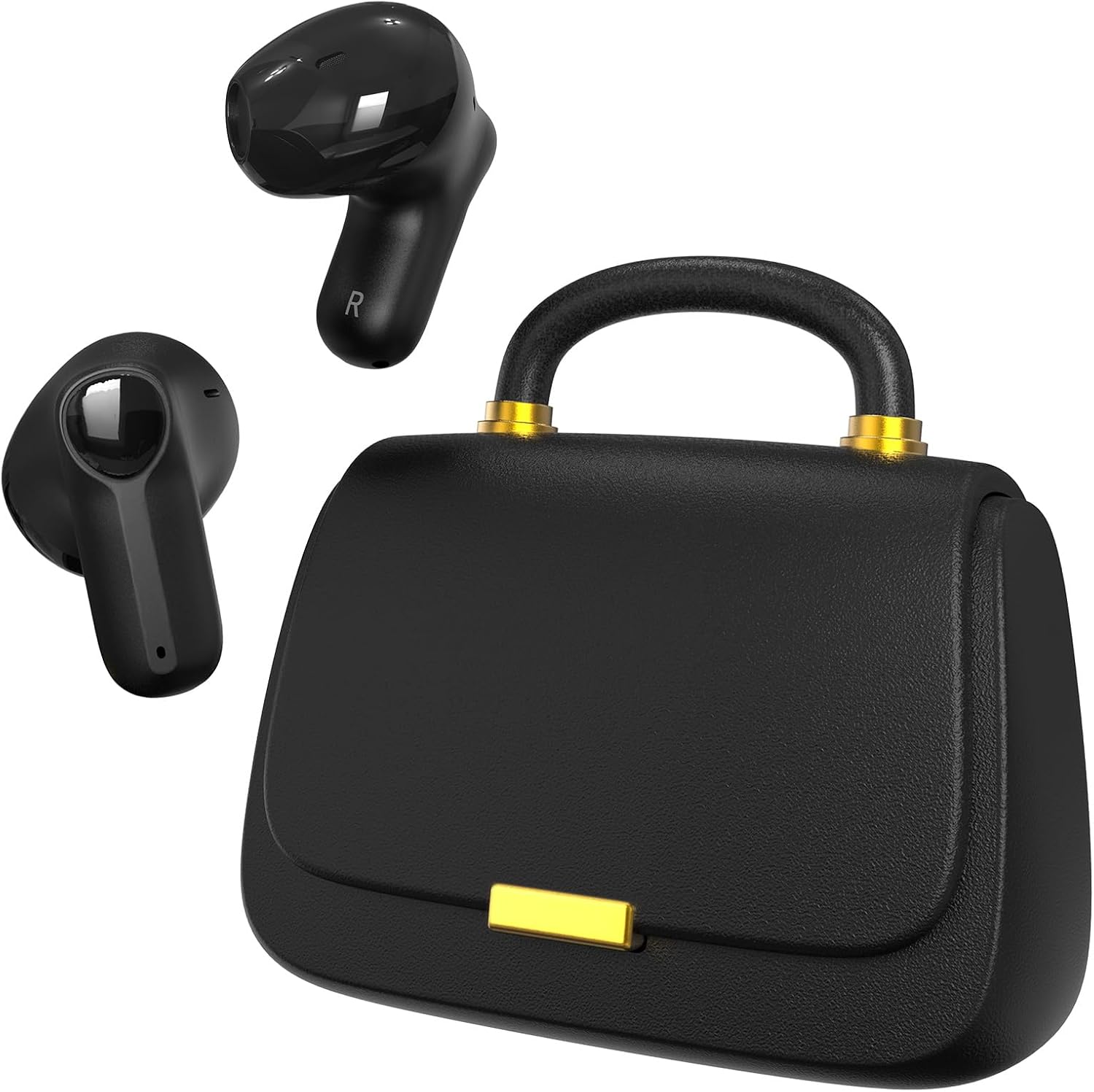 ANCwear Hot Pink Wireless Earbuds, Mini Handbag Charging Case, 22H Playtime Bluetooth 5.3, 13mm Drivers, 3.5g Earbuds, Touch Controls & 26 DIY Stickers for Music, Calls and Gifts