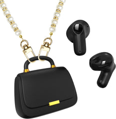 ANCwear Wireless Earbuds with Mini Handbag Case, 22H Playtime, Pearl White Bluetooth 5.3, 13mm drivers, touch controls and DIY stickers for music, calls, travel, everyday wear and gifting