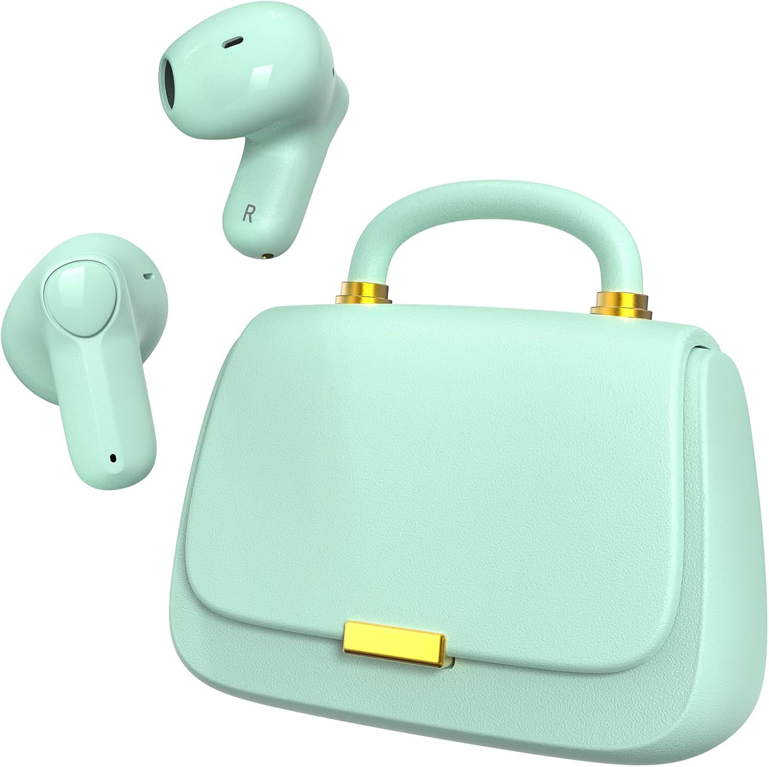 ANCwear Hot Pink Wireless Earbuds, Mini Handbag Charging Case, 22H Playtime Bluetooth 5.3, 13mm Drivers, 3.5g Earbuds, Touch Controls & 26 DIY Stickers for Music, Calls and Gifts
