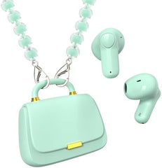 ANCwear Wireless Earbuds with Mini Handbag Case, 22H Playtime, Sage Green Bluetooth 5.3, 13mm drivers, touch controls and DIY stickers for music, calls, travel, everyday wear and gifting