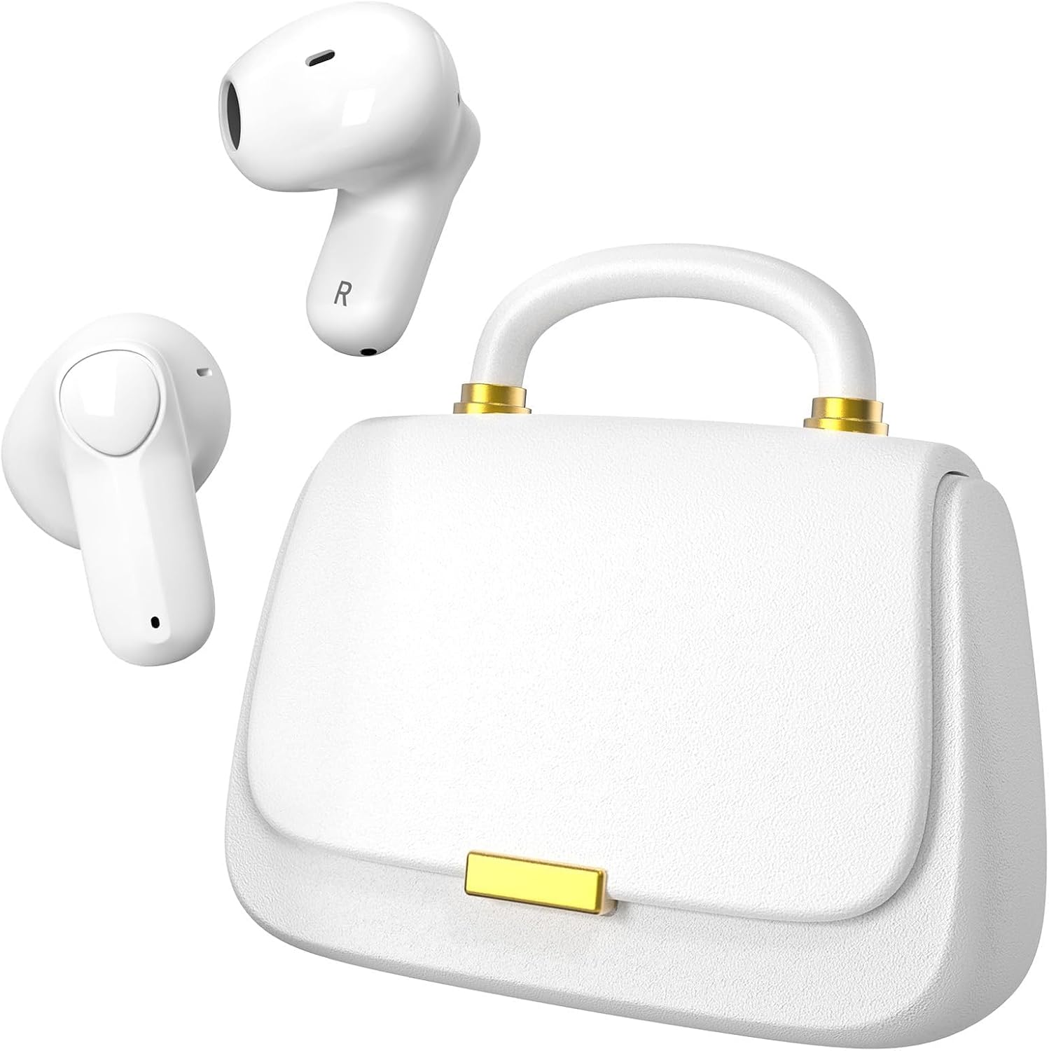 ANCwear Hot Pink Wireless Earbuds, Mini Handbag Charging Case, 22H Playtime Bluetooth 5.3, 13mm Drivers, 3.5g Earbuds, Touch Controls & 26 DIY Stickers for Music, Calls and Gifts