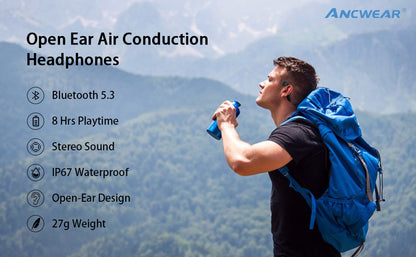ANCwear V7--  Open ear design headphones/ Native Voice Assistant/Sweatproof