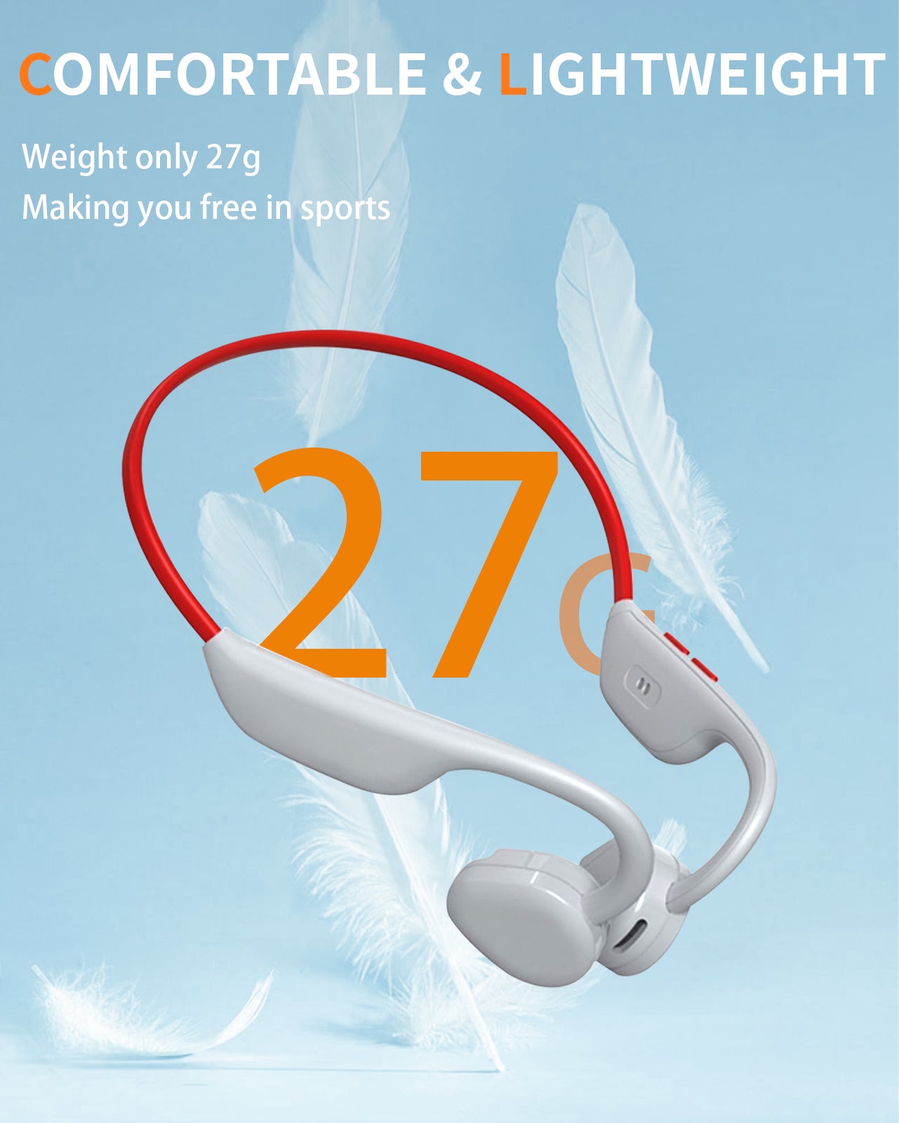 ANCwear V7--  Open ear design headphones/ Native Voice Assistant/Sweatproof